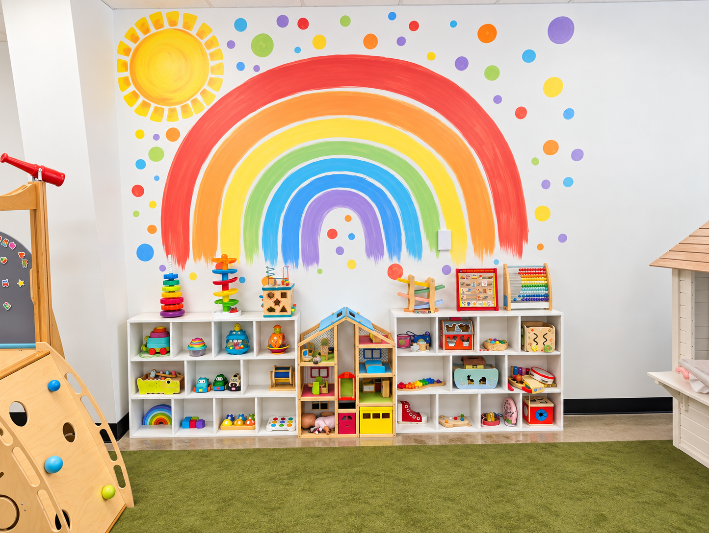 Child playing in a cozy indoor play space